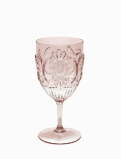 Acrylic Wine Glass Scollop Blush