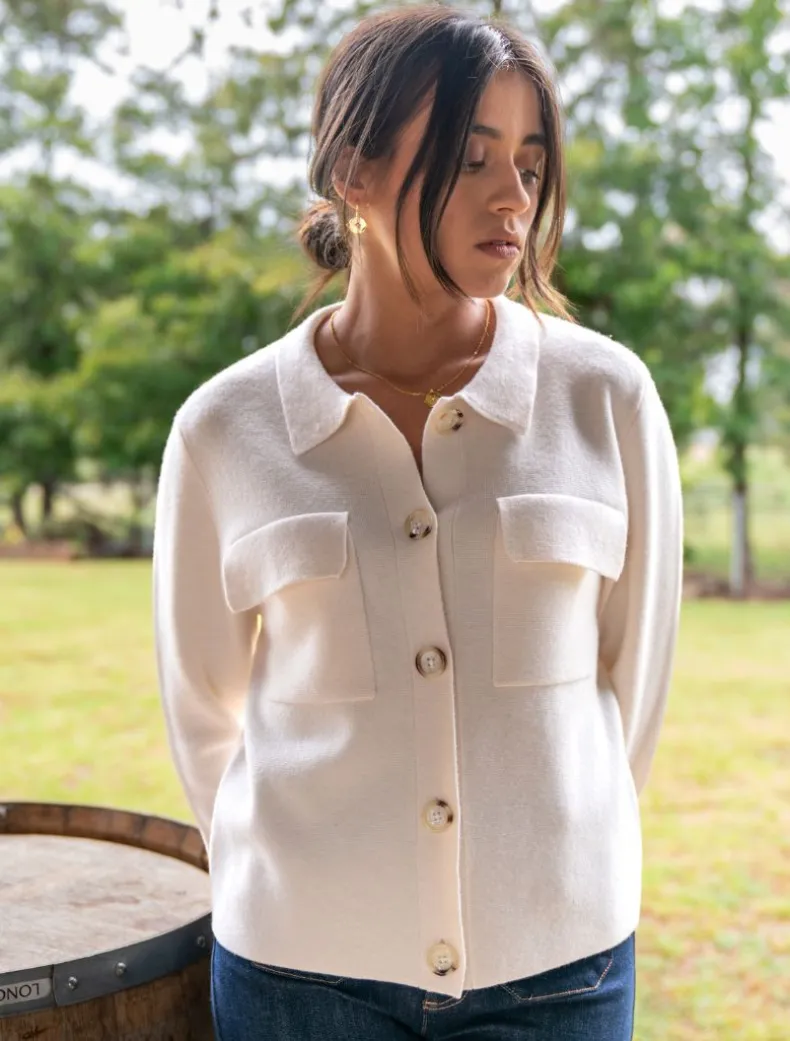 Alhambra Knit Jacket Ivory