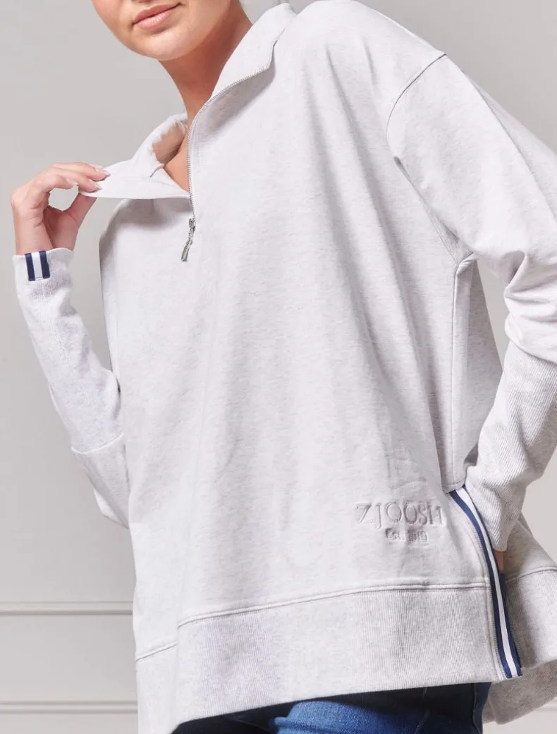 Alysha Zip Through Sweatshirt Grey