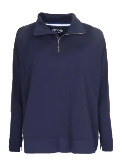 Alysha Zip Through Sweatshirt Navy