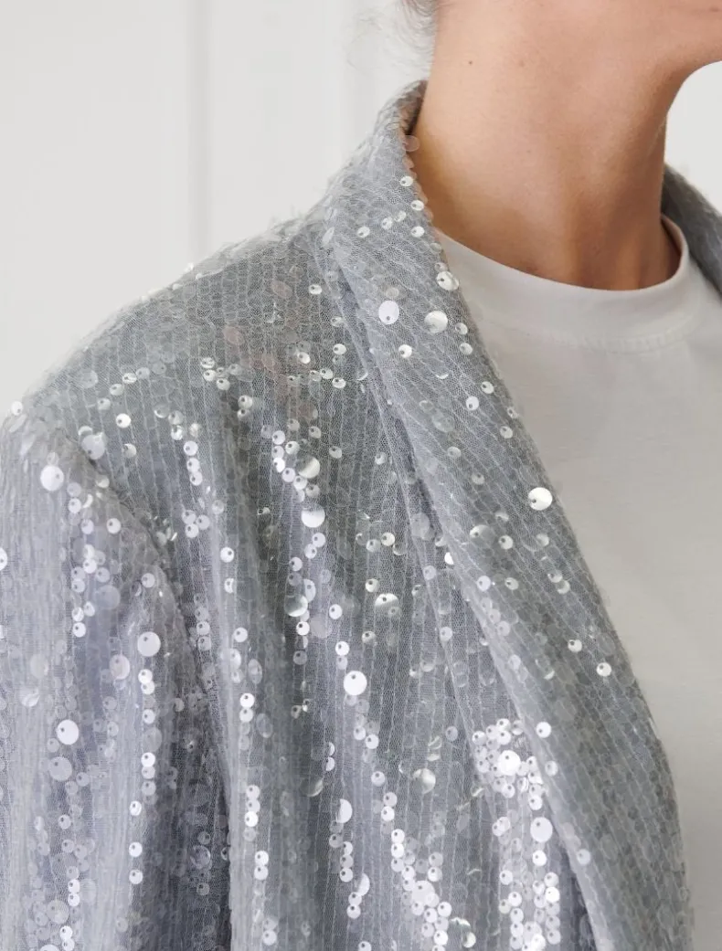 Anais Sequin Jacket Blue