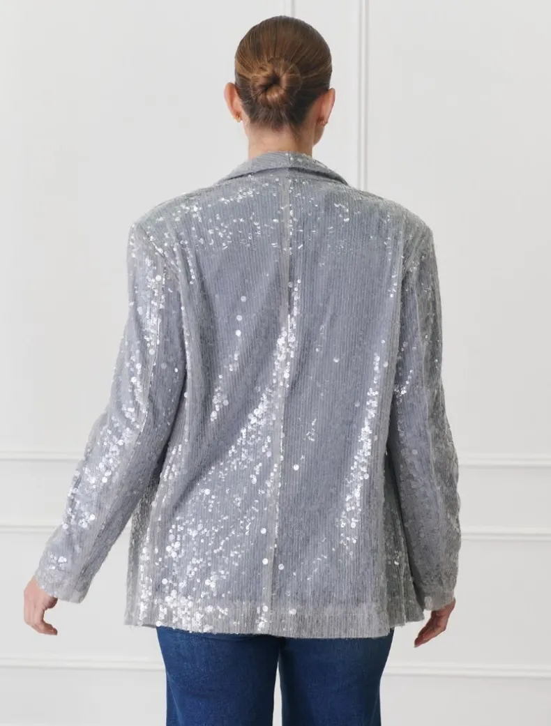 Anais Sequin Jacket Blue