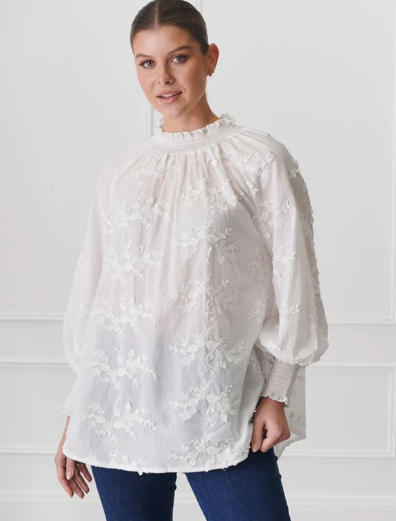 Anya Lace Shirt White