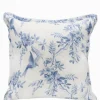 Birds in Flight Linen Cushion Light Blue
