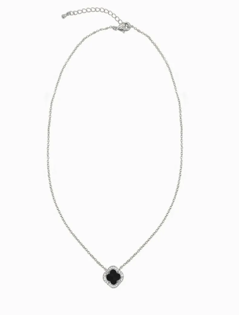 Black Clover Pendant Necklace Silver