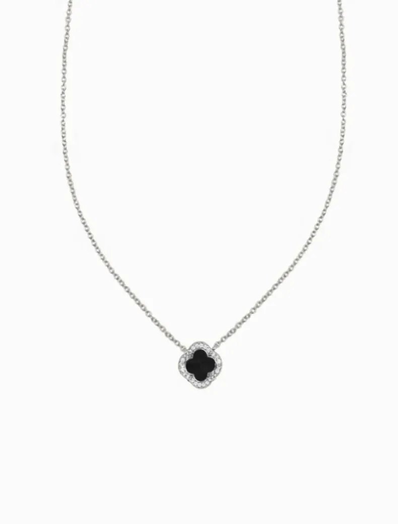 Black Clover Pendant Necklace Silver