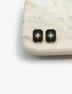 Black Enamel Studs