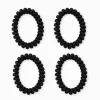 Black Spiral Hair Ties Pack of 4