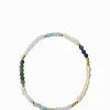 Blue Stone and Pearl Stretch Bracelet