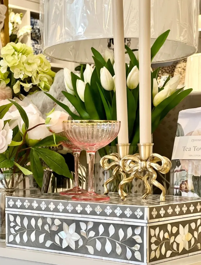 Brass Bow Candle Holder