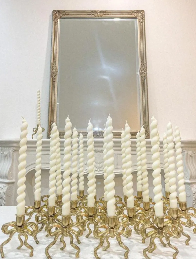 Brass Bow Candle Holder
