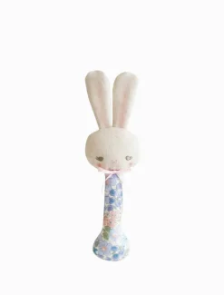 Bunny Stick Rattle Liberty Blue