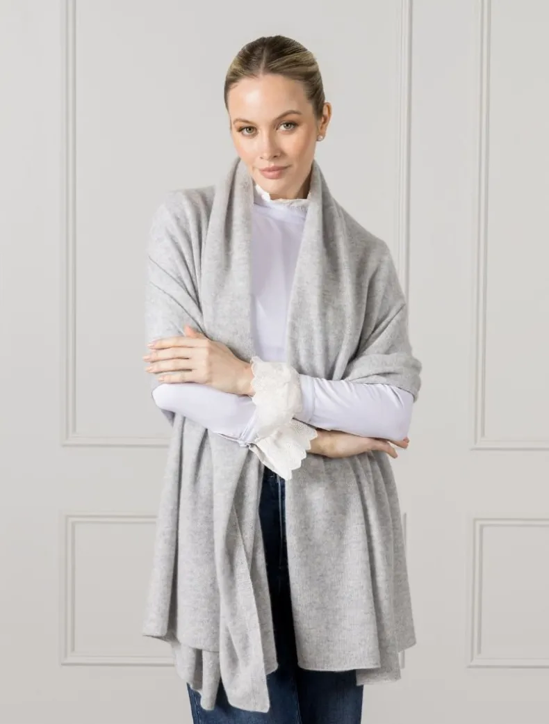 Cashmere Double Width Scarf Grey