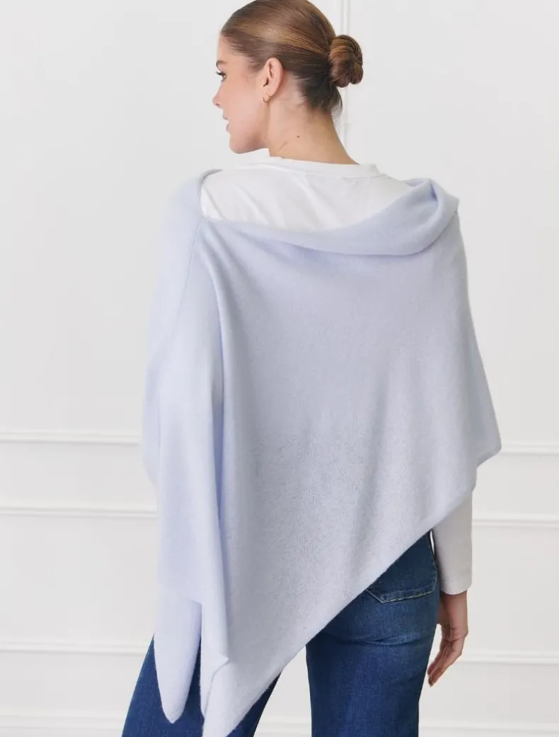 Cashmere Ponchette Pale Blue