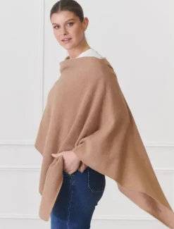 Cashmere Ponchette Tan