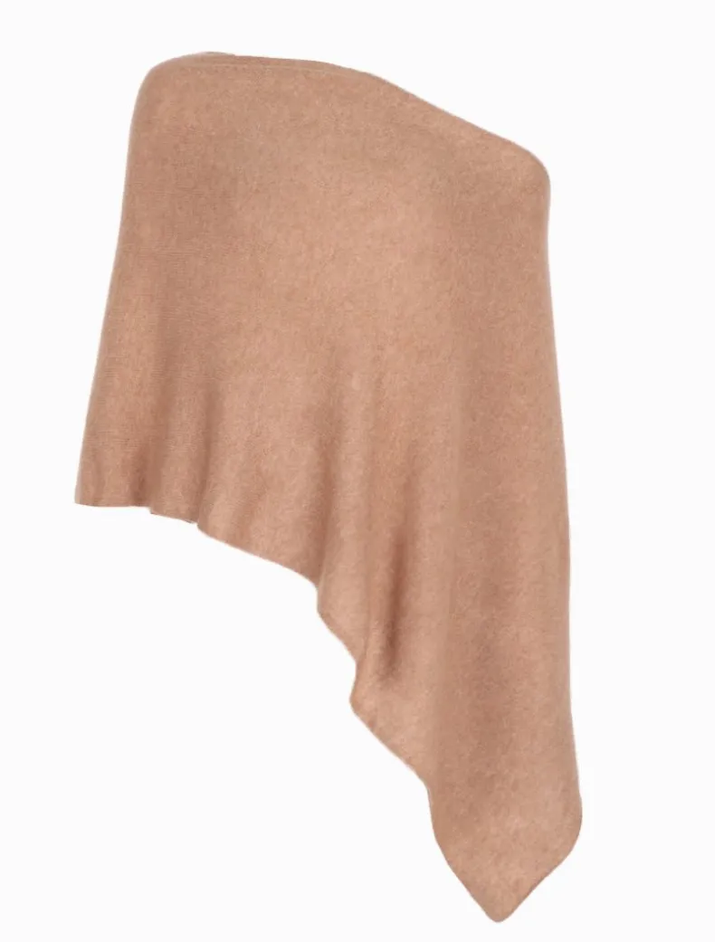 Cashmere Ponchette Tan