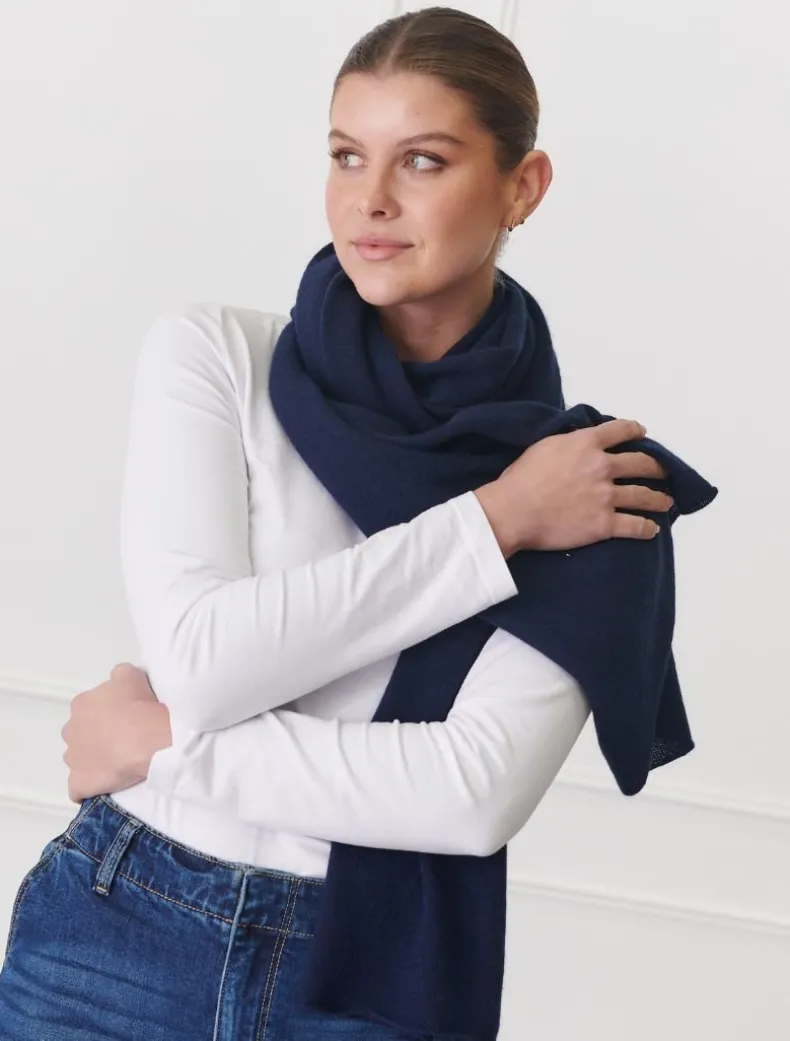 Cashmere Scarf Navy