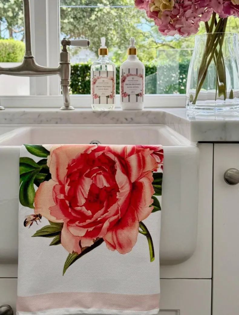 CC Botanical Tea Towel Peonies