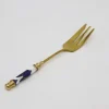 Ceramic Blue Arch Tile Pattern Fork Gold