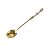 Ceramic Stripe Spoon Pink