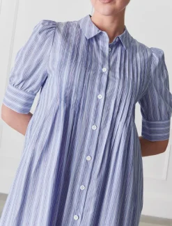Chalk Stripe Dress Blue- FINAL SALE