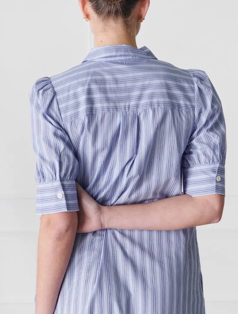 Chalk Stripe Dress Blue- FINAL SALE