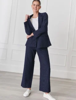 Chalk Stripe Jacket Navy