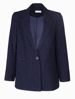 Chalk Stripe Jacket Navy