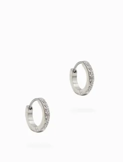 Channel Set Hoops Silver
