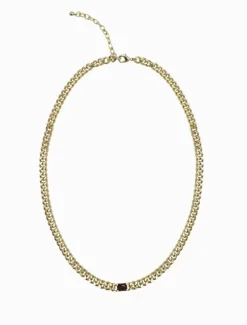 Chocolate Crystal Necklace Gold