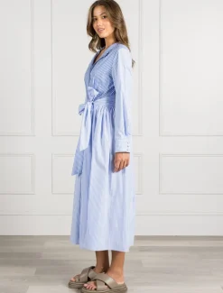 Classic Stripe Tea Rose Dress Blue- FINAL SALE