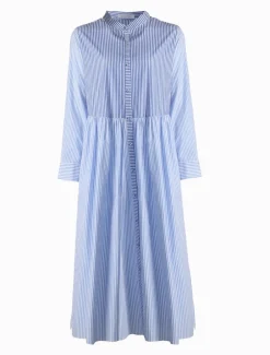 Classic Stripe Tea Rose Dress Blue- FINAL SALE