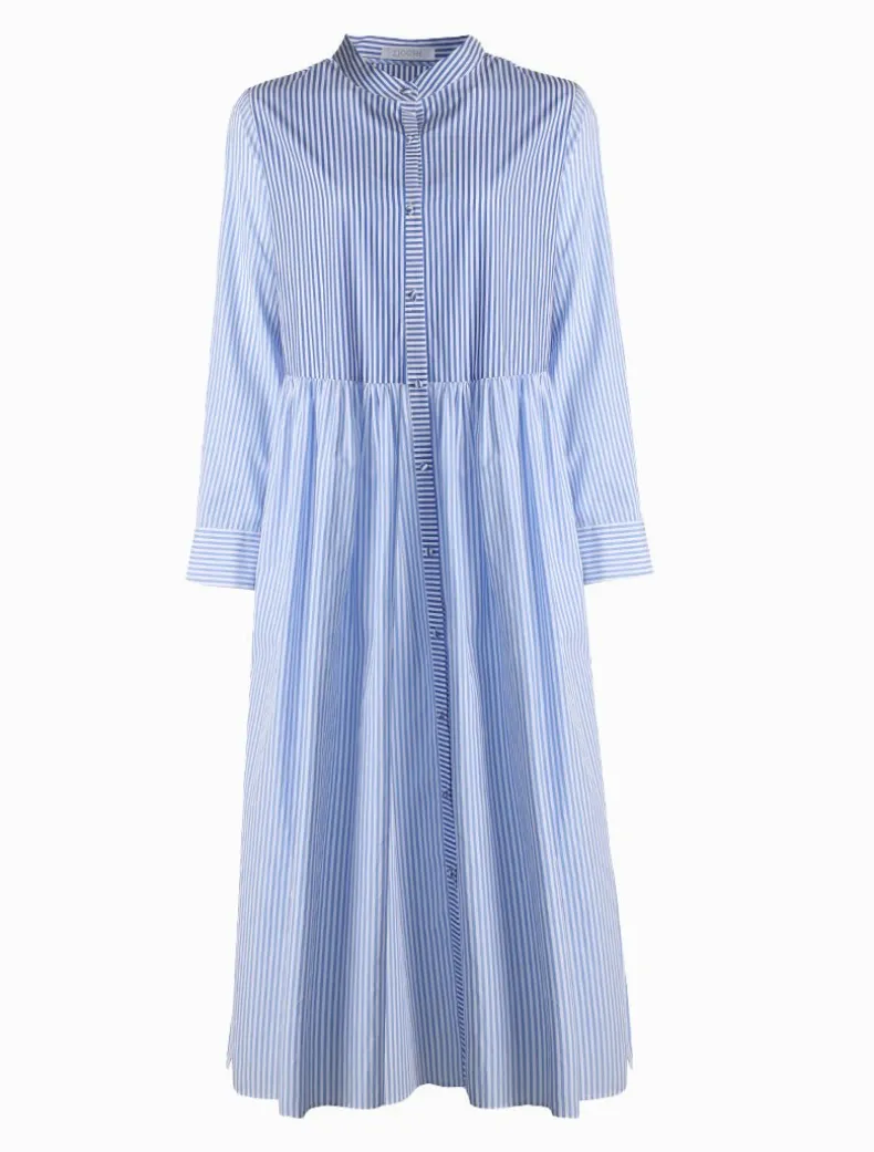 Classic Stripe Tea Rose Dress Blue- FINAL SALE