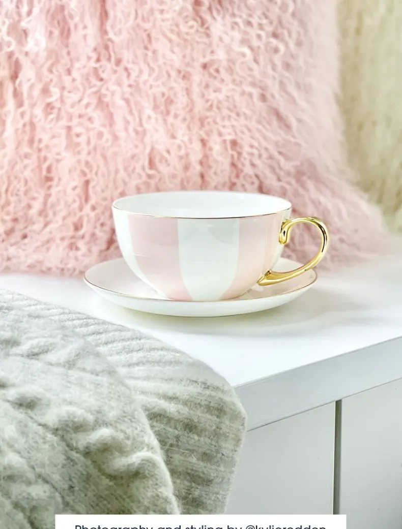 Classic Striped Tea Cup Pink 300ML