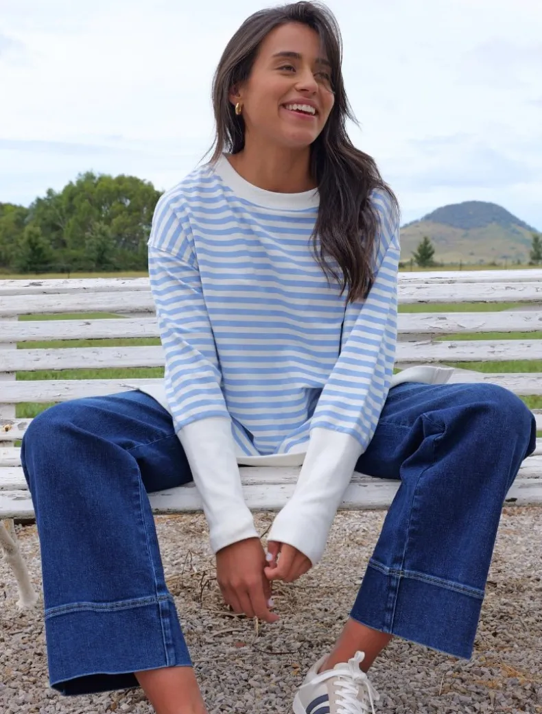 Claudia Striped Sweatshirt Blue