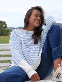 Claudia Striped Sweatshirt Blue