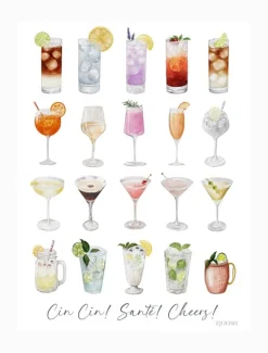 Cocktails Tea Towel