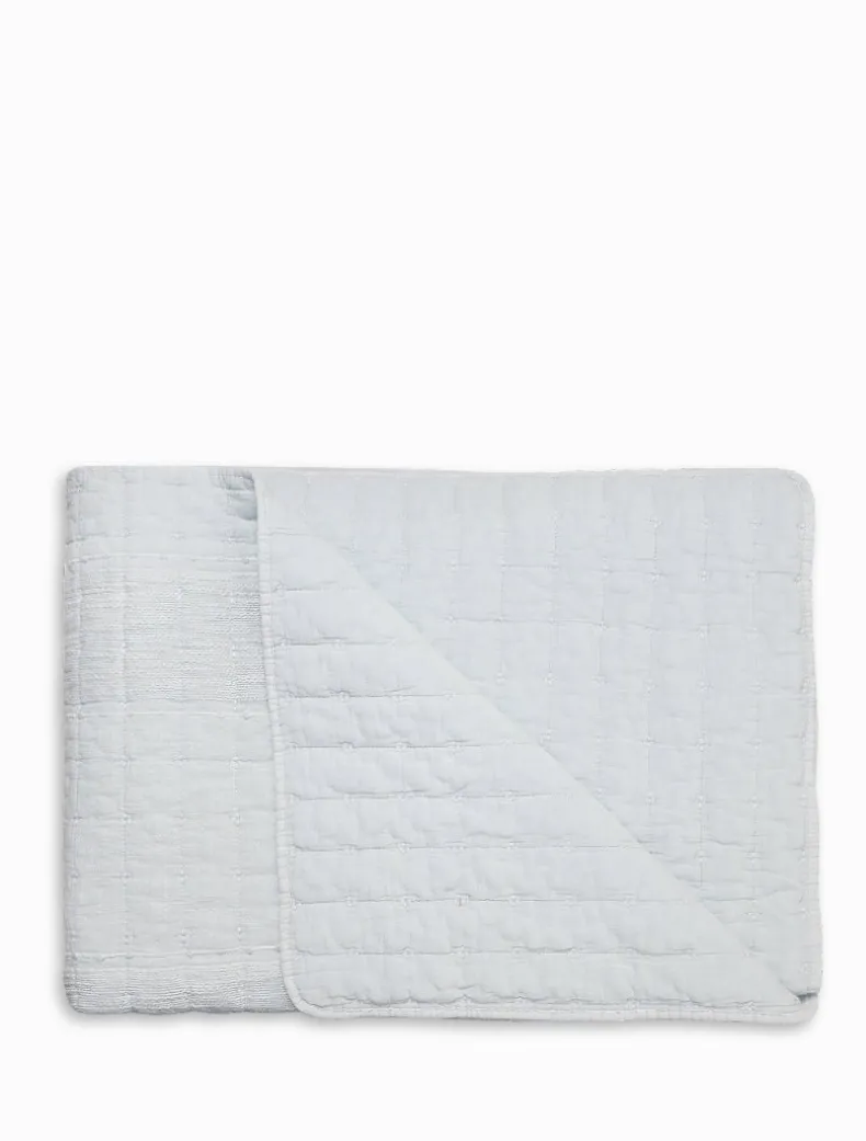 Cotton Quilted Throw Blue