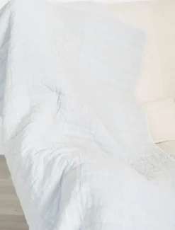Cotton Quilted Throw Blue