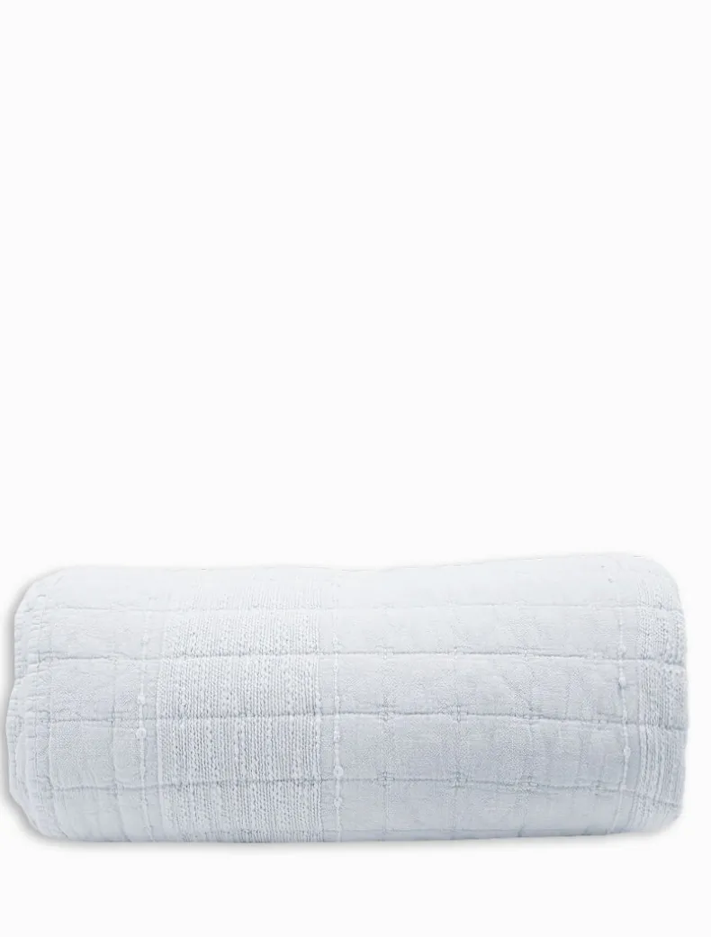 Cotton Quilted Throw Blue