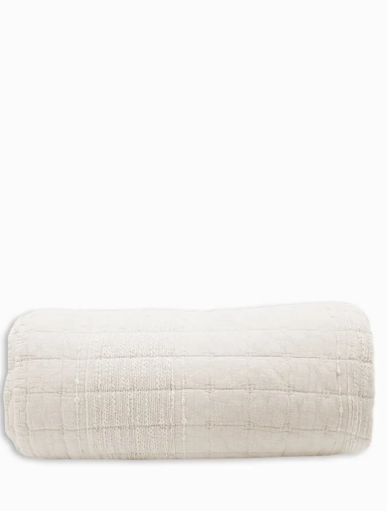 Cotton Quilted Throw Natural