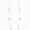 Crusted Clover Necklace Gold