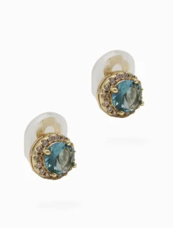 Crystal Surround Clip Ons Light Blue