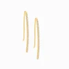 Cubic Zirconia Drop Bar Earrings Gold
