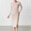 Eden Rib Knit Dress Oatmeal