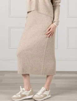 Eden Rib Skirt Oatmeal - FINAL SALE