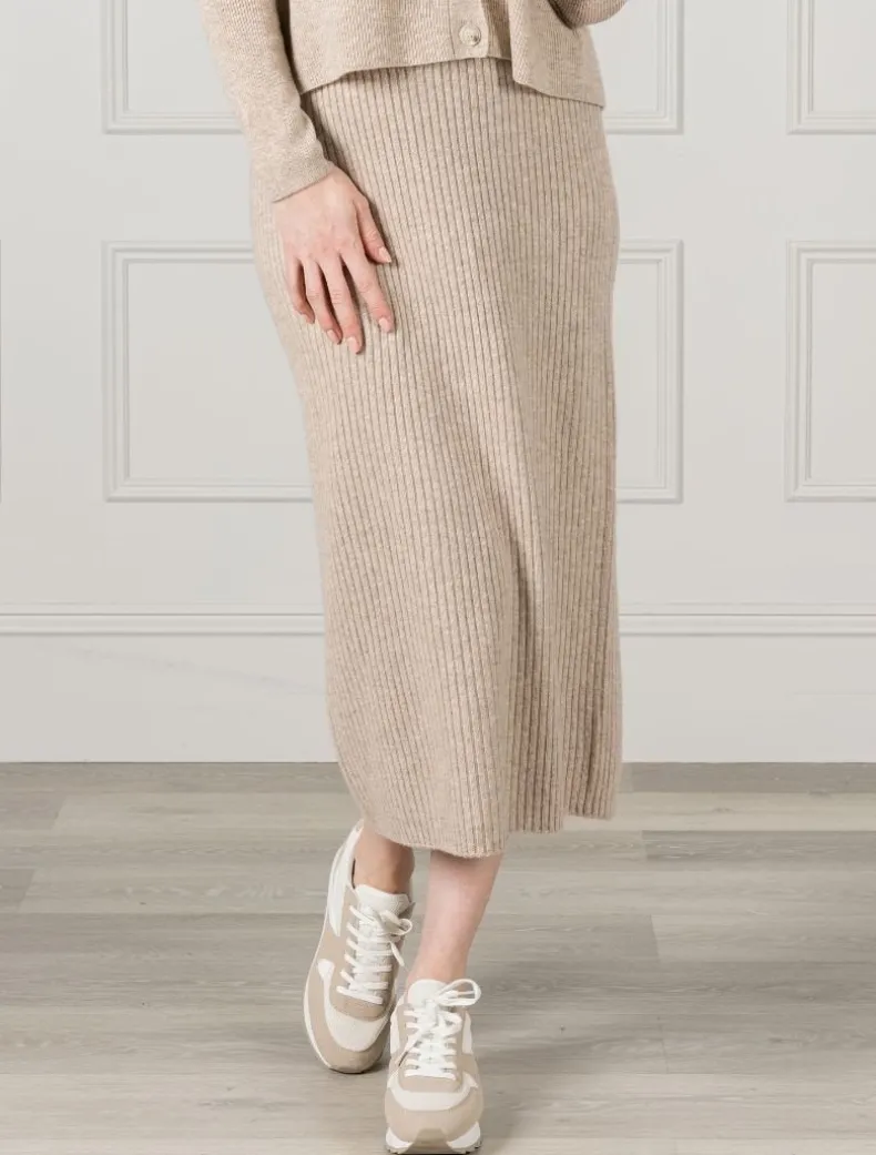 Eden Rib Skirt Oatmeal - FINAL SALE