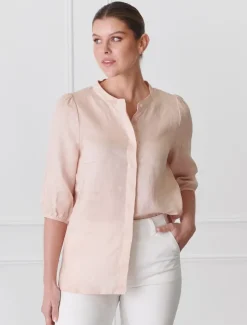 Evie Linen Shirt Cantelope - FINAL SALE
