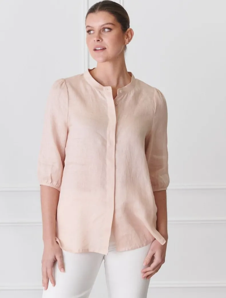 Evie Linen Shirt Cantelope - FINAL SALE