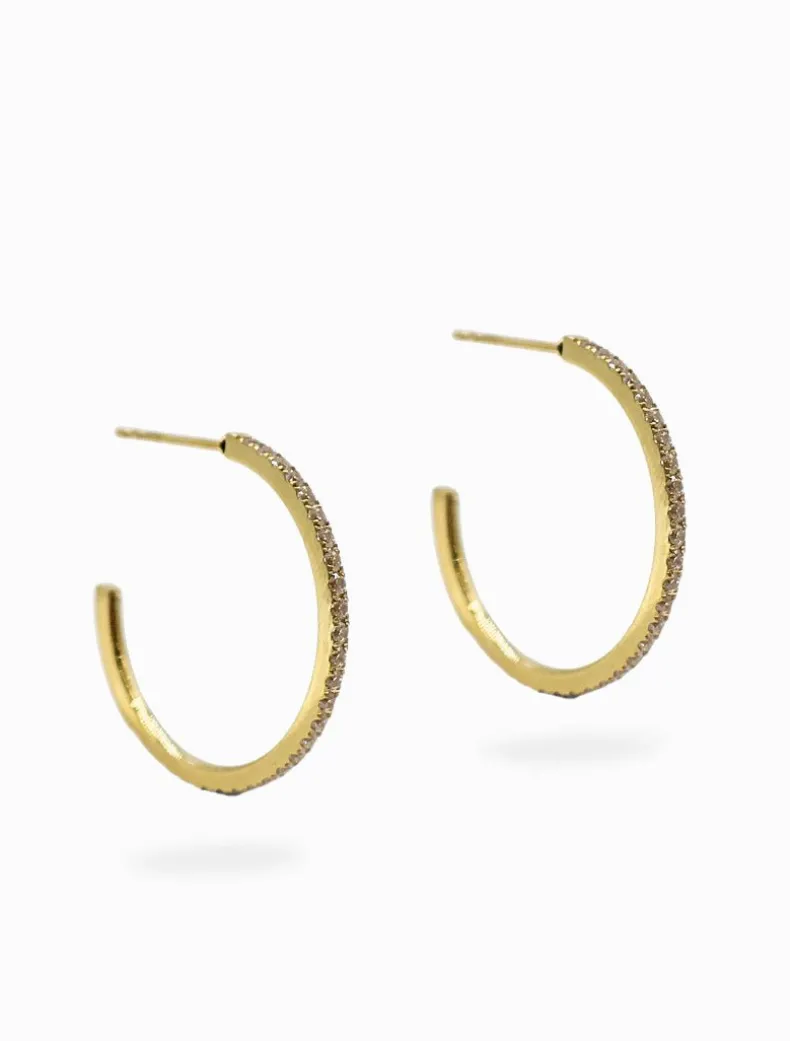 Fine Crystal Hoops Gold